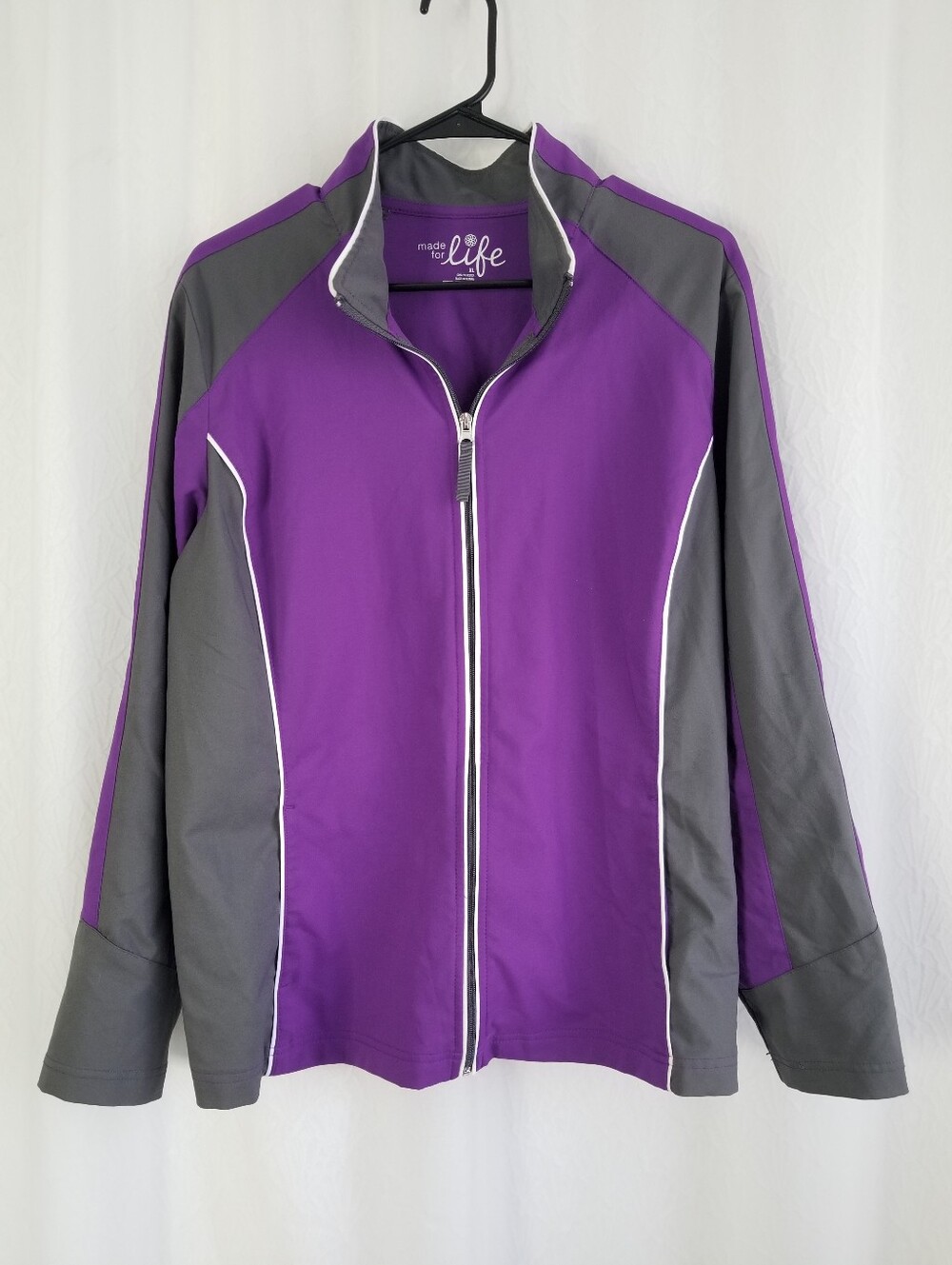 Made for Life Women's Purple Gray Full Zip Jacket XL